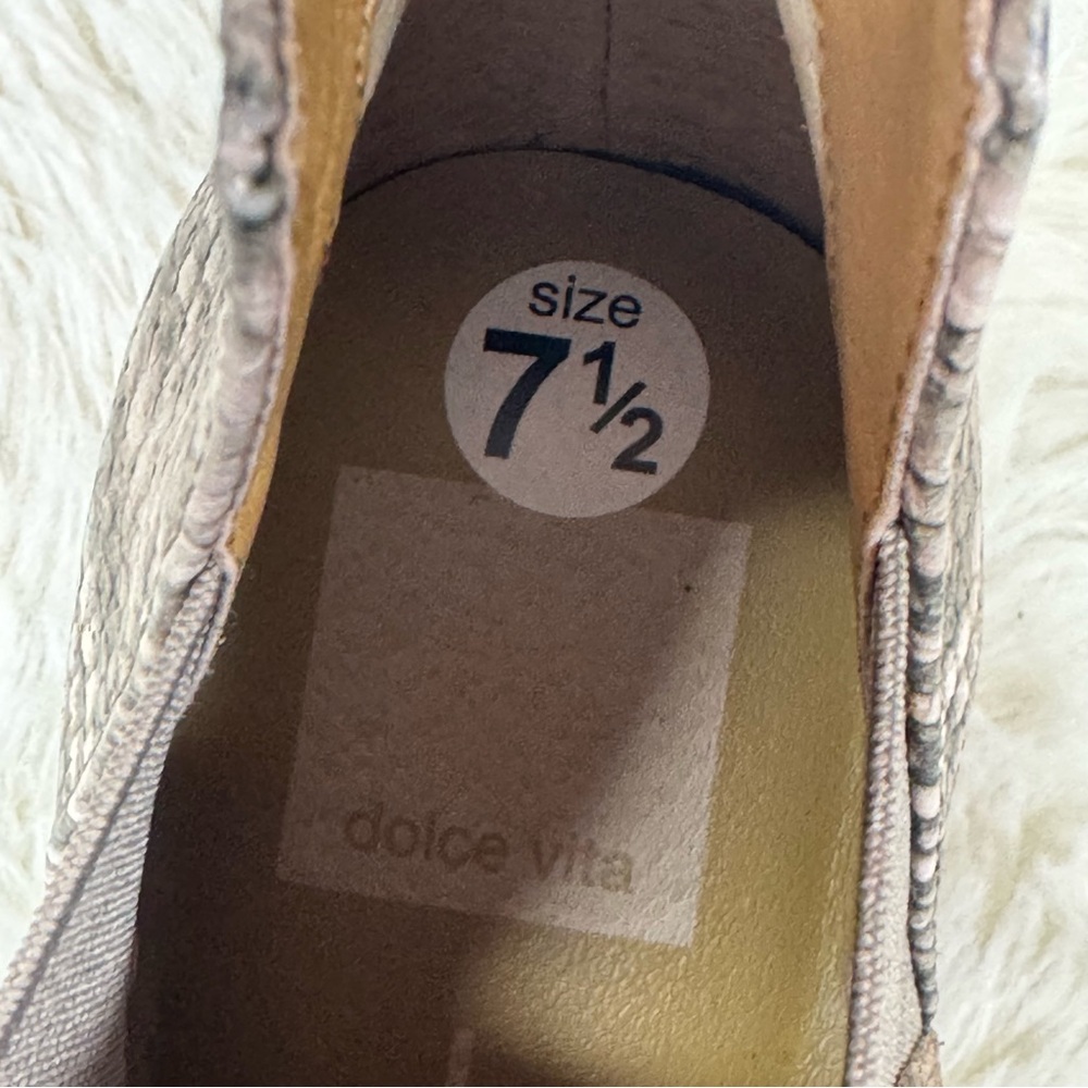 New DOLCE‎ VITA Sonnie Taupe Suede Ankle Boot Bootie Size 7.5 Snakeskin Print - Picture 12 of 14